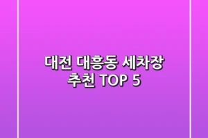 대전 대흥동 세차장 추천 TOP 5