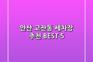 안산 고잔동 세차장 추천 BEST 5