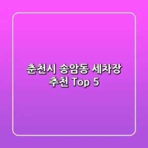 춘천시 송암동 세차장 추천 Top 5