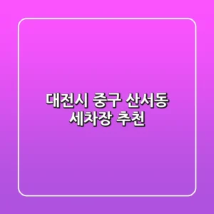 대전시 중구 산서동 세차장 추천