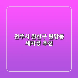 전주시 완산구 원당동 세차장 추천