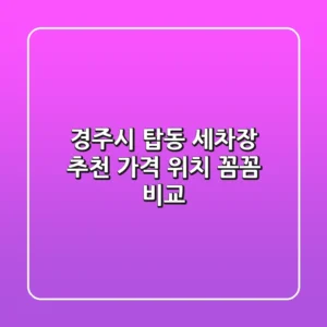 경주시 탑동 세차장 추천 | 가격, 위치, 꼼꼼 비교