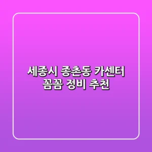 세종시 종촌동 카센터 꼼꼼 정비 추천