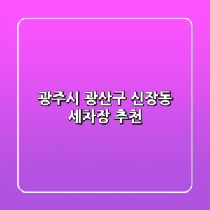 광주시 광산구 신장동 세차장 추천