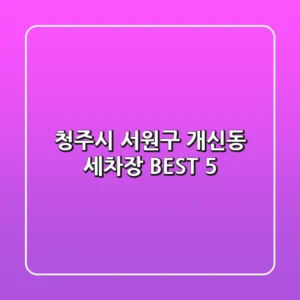 청주시 서원구 개신동 세차장 BEST 5