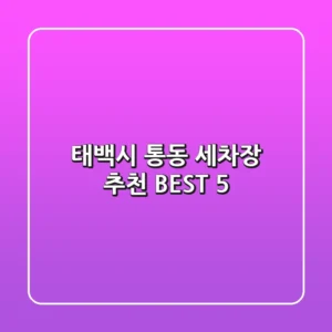 태백시 통동 세차장 추천 BEST 5