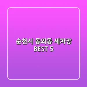 순천시 동외동 세차장 BEST 5
