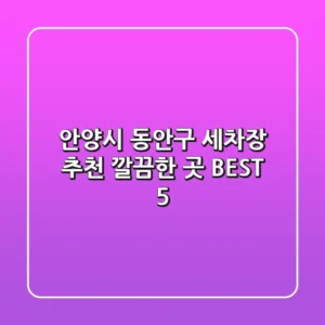 안양시 동안구 세차장 추천 | 깔끔한 곳 BEST 5