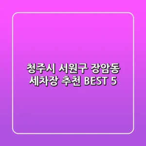 청주시 서원구 장암동 세차장 추천 BEST 5