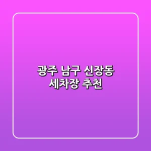 광주 남구 신장동 세차장 추천