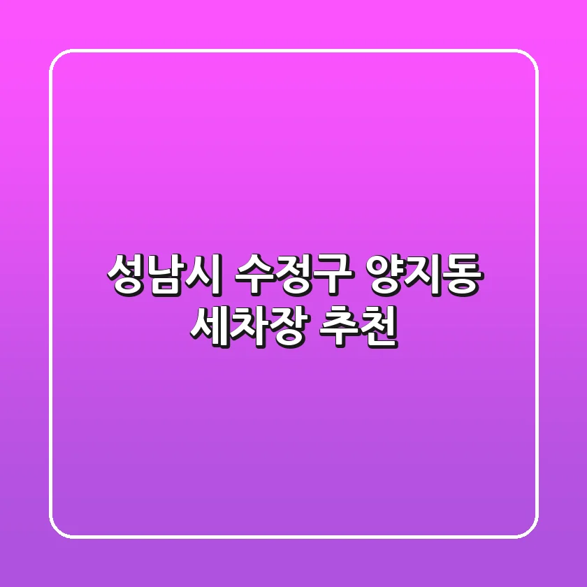 성남시 수정구 양지동 세차장 추천