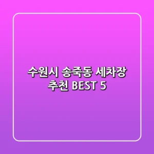 수원시 송죽동 세차장 추천 BEST 5