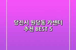 당진시 원당동 카센터 추천 BEST 5