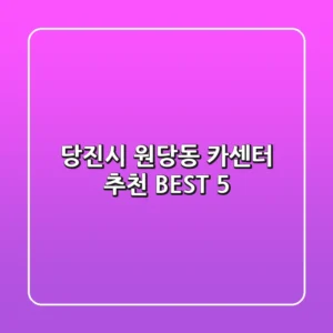 당진시 원당동 카센터 추천 BEST 5