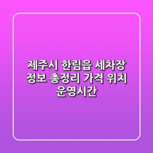 제주시 한림읍 세차장 정보 총정리 - 가격, 위치, 운영시간