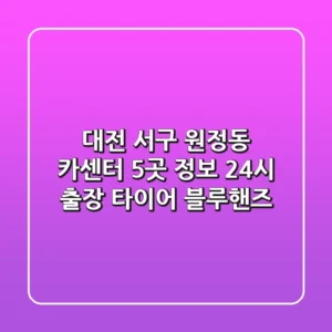 대전 서구 원정동 카센터 5곳 정보 - 24시 출장, 타이어, 블루핸즈