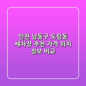 인천 남동구 도림동 세차장 추천 - 가격, 위치, 정보 비교