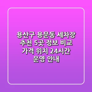 용산구 용문동 세차장 추천 | 5곳 정보 비교: 가격, 위치, 24시간 운영 안내