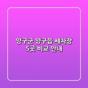 양구군 양구읍 세차장 5곳 비교 안내