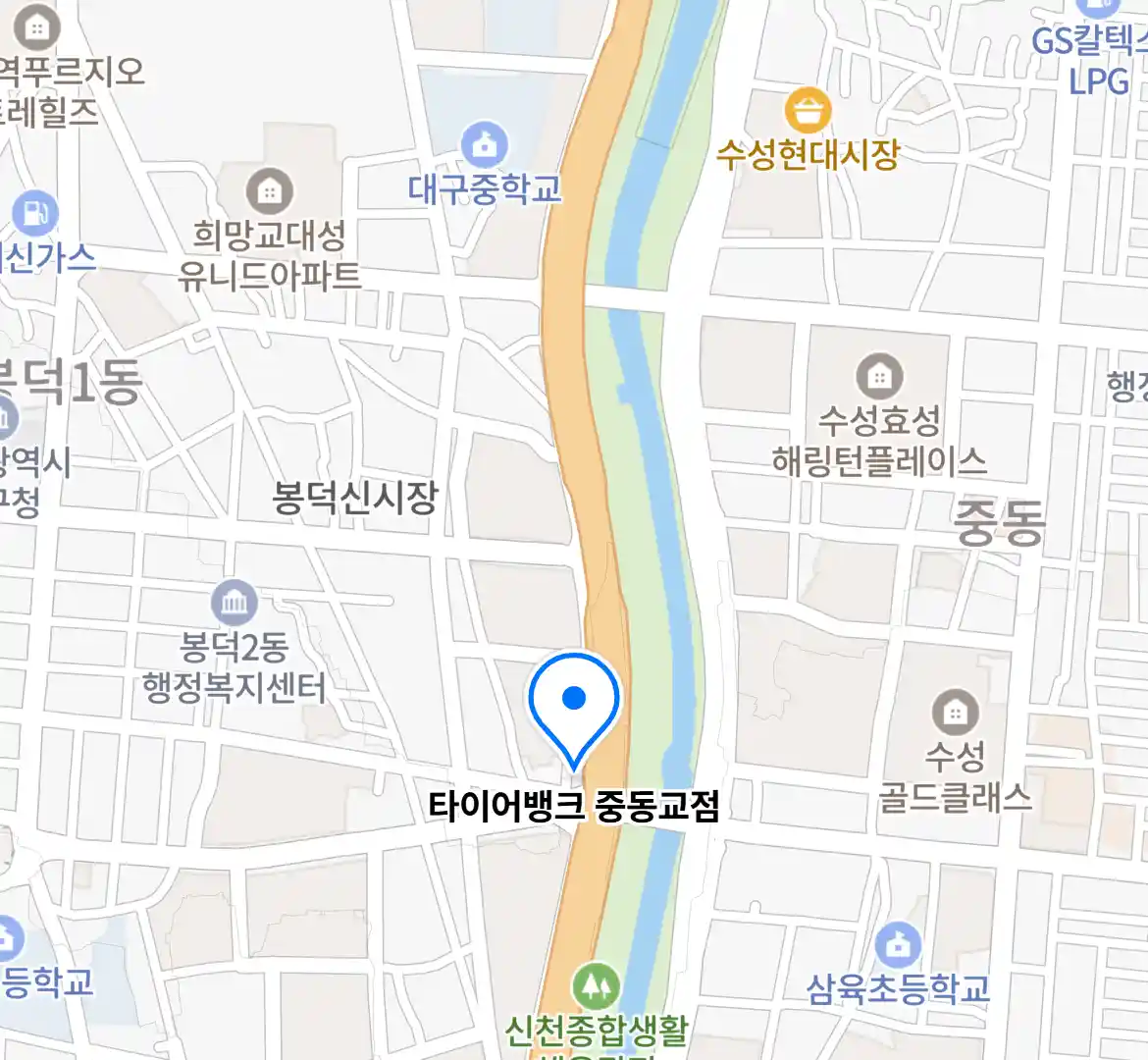 타이어뱅크 중동교점 위치